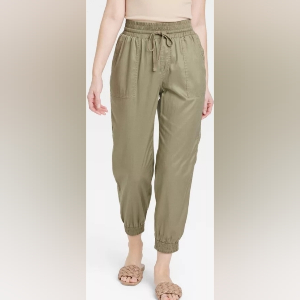 A New Day Green Joggers Pants Elastic Waist Size XS